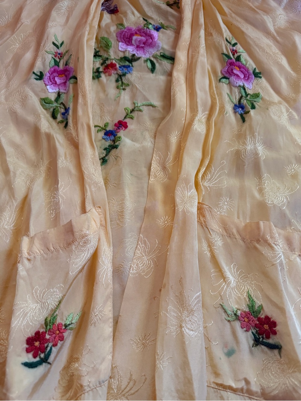 Yellow Embroidered Kimono Robe - Picture 2 of 2